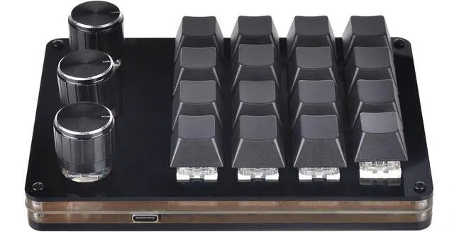 Alt view image 4 of 7 - 16 Key Macro Programmable Keyboard Mechanical Gaming Macro Keyboard 3 Knob KeyPad Hot Swap Gaming Keyboard