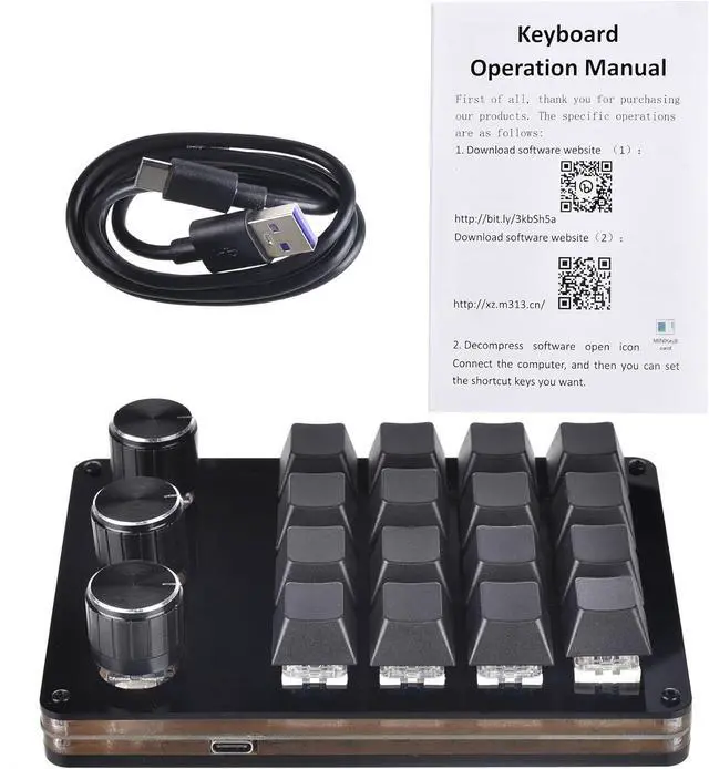 Alt view image 5 of 7 - 16 Key Macro Programmable Keyboard Mechanical Gaming Macro Keyboard 3 Knob KeyPad Hot Swap Gaming Keyboard