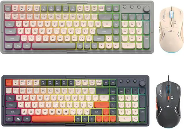 Alt view image 3 of 7 - RALIYATX Wire Keyboard Set With Quiet Key Spill Resistant Designs Ergonomic Keyboard For Offices Home Plugs And Play