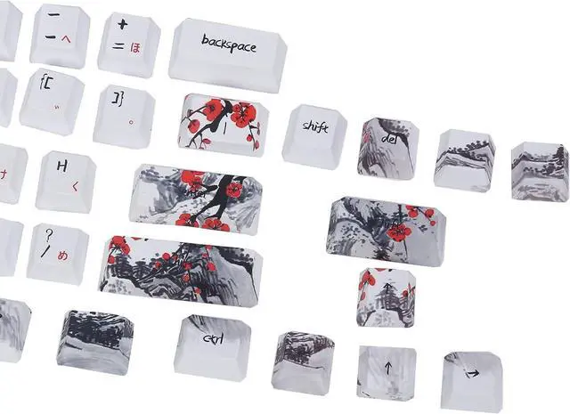 Alt view image 4 of 7 - PBT Five Sided Sublimation 71 Key Keycap Set, Thick for Satisfying Keystrokes, Excellent Quality Material, Compatible with 61/64 Specification Mechanical (English-Japanese)
