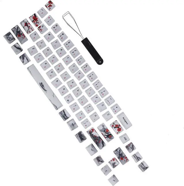 Alt view image 5 of 7 - PBT Five Sided Sublimation 71 Key Keycap Set, Thick for Satisfying Keystrokes, Excellent Quality Material, Compatible with 61/64 Specification Mechanical (English-Japanese)