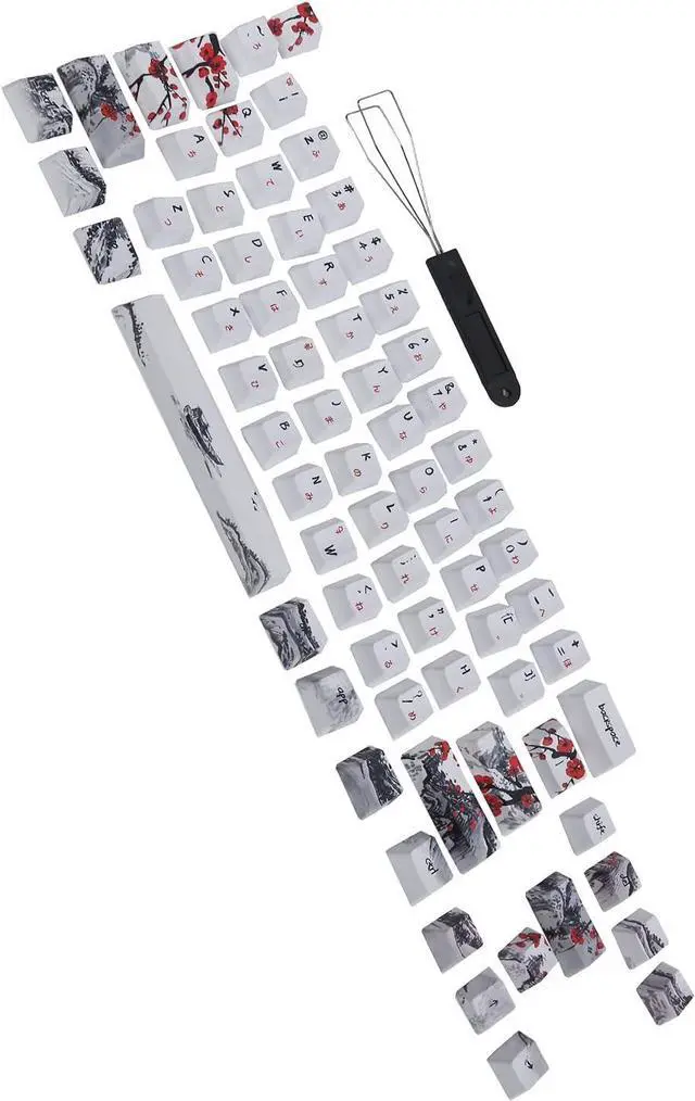 Alt view image 7 of 7 - PBT Five Sided Sublimation 71 Key Keycap Set, Thick for Satisfying Keystrokes, Excellent Quality Material, Compatible with 61/64 Specification Mechanical (English-Japanese)