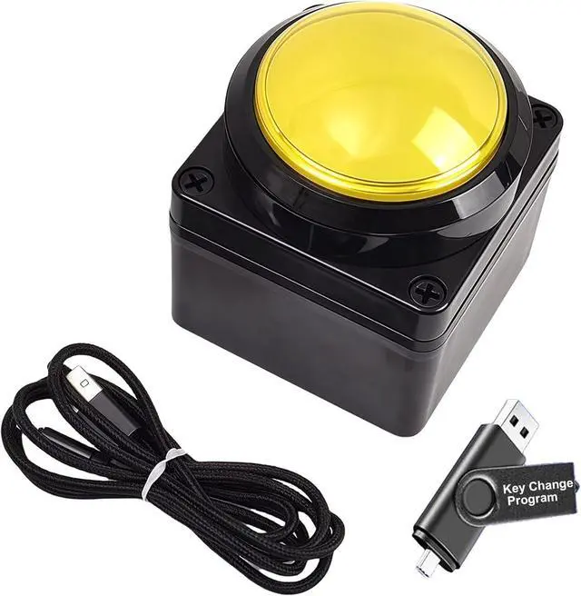 Main image of Programmable USB Macro Keyboard, Major Policy Decision Button, One Handed Programmable Setting & Game Switch Control Keyboard, U Flash Disk with Customized Program, Default Enter Function, Yellow