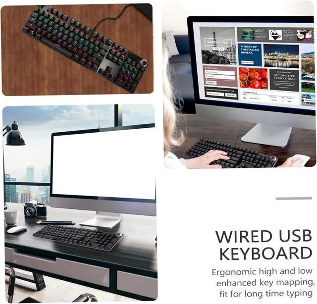 Alt view image 6 of 7 - OSOLADY Key Backlit Mechanical Keyboard Wired USB Gaming Keyboard with Enhanced Ergonomic Key Mapping