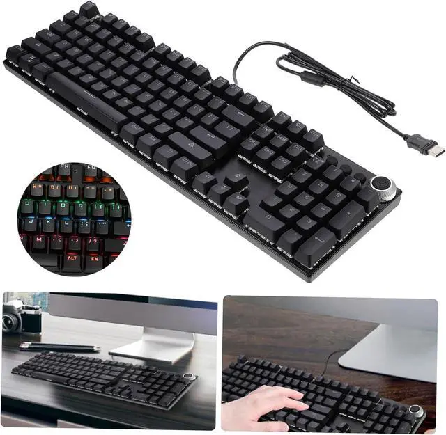 Alt view image 7 of 7 - OSOLADY Key Backlit Mechanical Keyboard Wired USB Gaming Keyboard with Enhanced Ergonomic Key Mapping