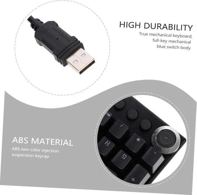 Alt view image 6 of 7 - HOMSFOU RGB Backlit Mechanical Gaming Keyboard 104 Keys Multimedia Knob Wired Suitable for Gamers and Office Use