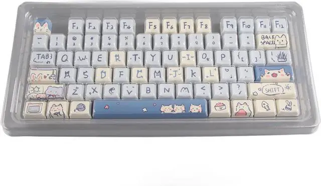 Alt view image 3 of 7 - Mechanical Keyboard Keycaps, 148 Pieces Rich Colors Water Oil Ergonomic Gaming Custom Keycaps Dye Sublimation for DIY (Denashrbp9i0xn5m-12)