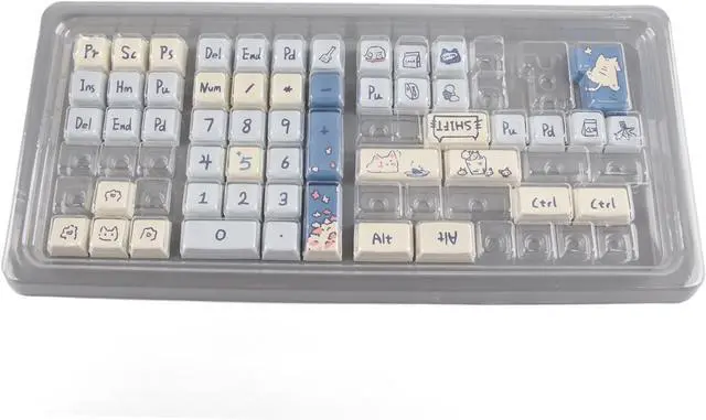 Alt view image 4 of 7 - Mechanical Keyboard Keycaps, 148 Pieces Rich Colors Water Oil Ergonomic Gaming Custom Keycaps Dye Sublimation for DIY (Denashrbp9i0xn5m-12)