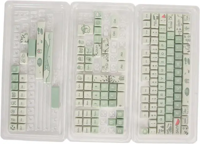 Alt view image 5 of 7 - PBT Dye Sublimation Mechanical Keyboard Keyboard Ergonomic Cartoon Style for PC Gaming DIY, 148 Keys (Frog)