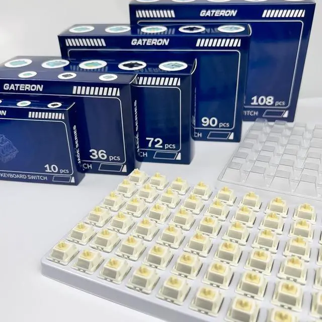 Alt view image 6 of 7 - Gateron Cream Keyboard Switches,Dual-Stage Spring RGB Pre-lubed 5-Pin Tactile Switches Full POM with Light Guide Pole for MX Mechanical Gaming Keyboard(90Pcs,Cream)