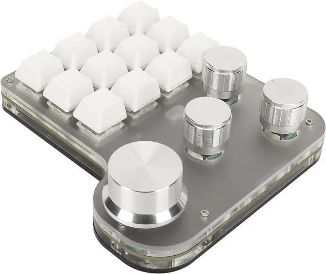 Alt view image 7 of 7 - Blue Switch Keyboard USB C BT 2.4G Mini RGB Custom Keypad Industrial Console 5V 1A