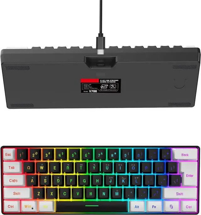 Alt view image 6 of 7 - Rooyar Plugs and Play Wire Keyboard and Set with Comfortable Keystrokes Clear Characters for Gamers Office Workers Use