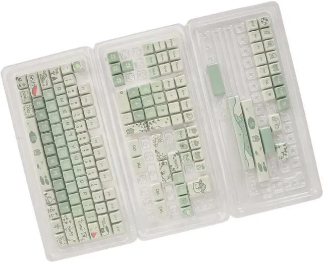 Alt view image 7 of 7 - PBT Dye Sublimation Mechanical Keyboard Keyboard Ergonomic Cartoon Style for PC Gaming DIY, 148 Keys (Frog)