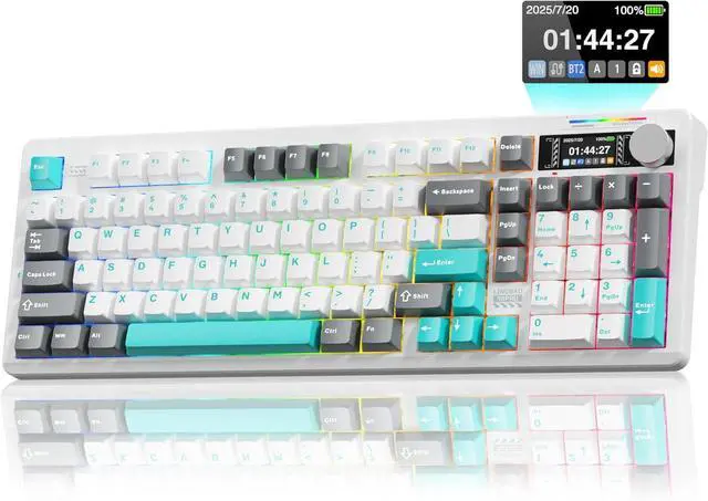 Main image of LINGBAO K98 PRO 96% Mechanical Keyboard Wireless, with Screen & Knob, Creamy Gaming Keyboard, Tri-Mode BT5.0/2.4GHz/USB-C, Gasket Mount Hot-Swappable Linear Switches RGB Backlit Gamer Keyboards for PC
