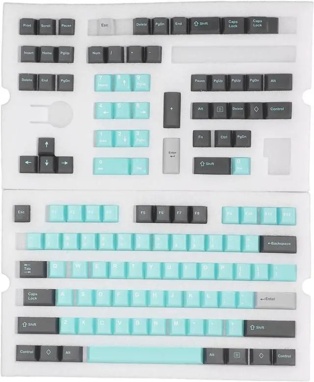 Alt view image 6 of 7 - Universal 126 Key PBT Mechanical Keyboard Keycap Set, Cherry Height, English Layout, Sturdy and Abrasion Resistant, Professional DIY Design for Keyboard Enthusiasts
