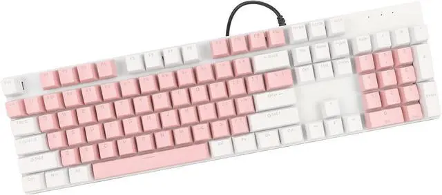 Alt view image 2 of 7 - 104 Key Mechanical Gaming Keyboard, RGB Backlit, Blue, Wired, Plug and Play, for Glass panes and, Scratch Keycaps (Roseate and White)