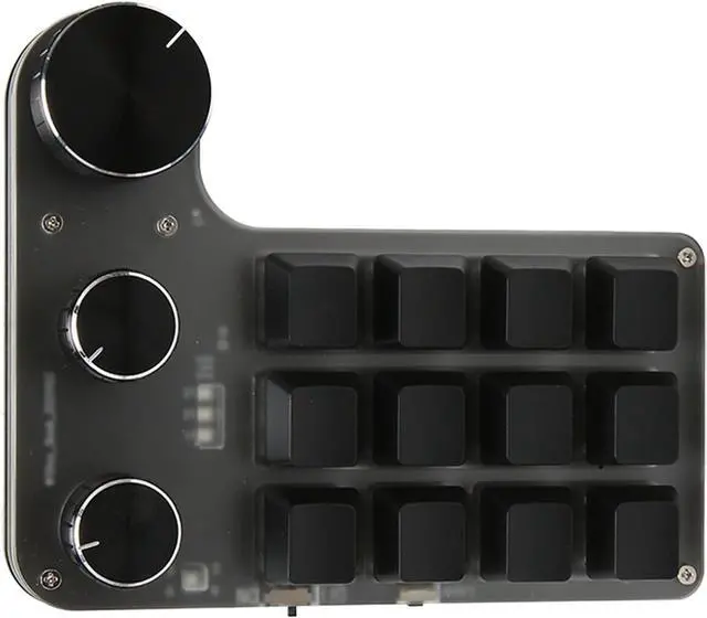 Alt view image 7 of 7 - HOHXFYP Mini Mechanical Gaming Keyboard, 12 Key 3 Knob One Handed Mechanical Gaming Keyboard, Waterproof Macro Mechanical Gaming Keyboard(BT-A)