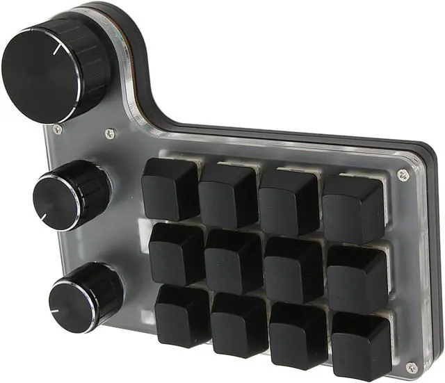 Alt view image 3 of 7 - 12 Key 3 Knob Mechanical Keyboard, Red, Ergonomic, Customizable Buttons, Knobs, Compatible with Glass panes Vista OS X, Ideal for Gaming and Office (Wireless BT(Inbuilt Battery Included))