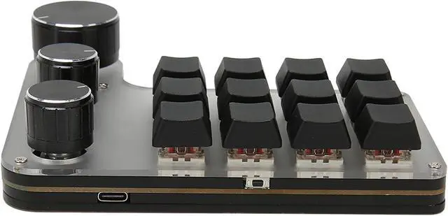 Alt view image 3 of 7 - 12 Key 3 Knob Mechanical Keyboard Red Switch Ergonomic Acrylic Customizable Mechanical Keyboard Comfortable Compatibility for Vista ((Wireless BT(Inbuilt Battery Included))