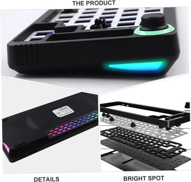 Alt view image 7 of 7 - Vaguelly 1Set Hot Swappable Keyboard DIY Kit Mechanical Keyboard Case with RGB Lighting