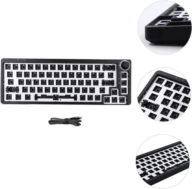 Alt view image 5 of 7 - Vaguelly 1Set Hot Swappable Keyboard DIY Kit Mechanical Keyboard Case with RGB Lighting