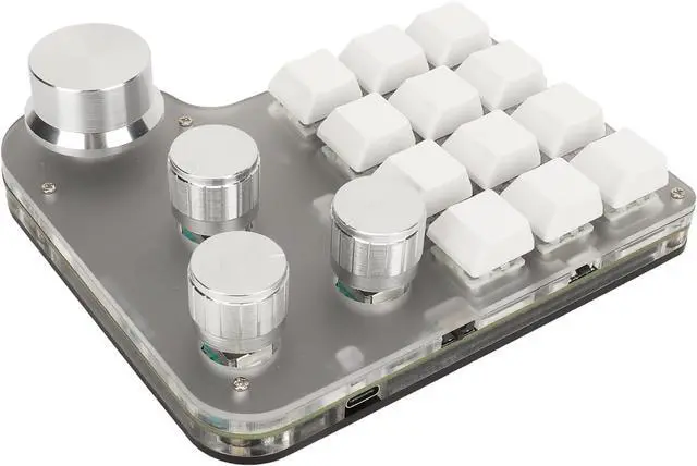 Alt view image 3 of 7 - Blue Switch Keyboard RGB Custom Keypad USB C BT 2.4G Wireless Mini Programmable Keypad for Gaming Office Industrial Control ABS Acrylic Metal Material