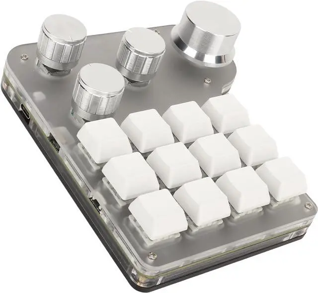 Alt view image 2 of 7 - Masyrt Custom RGB Keyboard, Blue Switch Keyboard USB C BT 2.4G Mini RGB Custom Keyboard Industrial Console 5V 1A