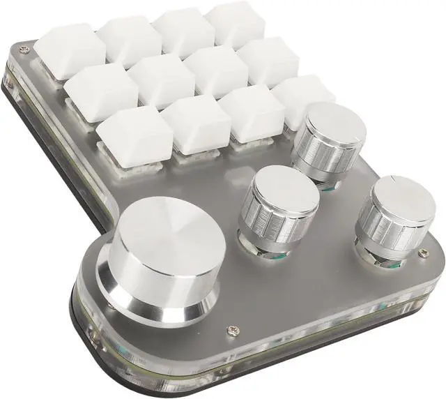 Alt view image 2 of 7 - Blue Switch Keyboard USB C BT 2.4G Mini RGB Custom Keypad Industrial Console 5V 1A