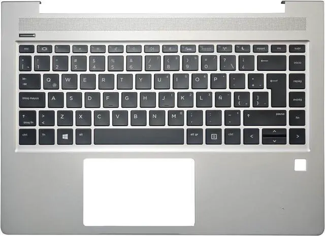 Main image of Laptop Latin Keyboard Compatible for HP ProBook 440 G6 445 G6 440 G7 445 G7 Backlit Silver Palmrest Upper Cover Case L38138-161 L44589-001 L74246-071 L38138-001 4BX8JTATP20