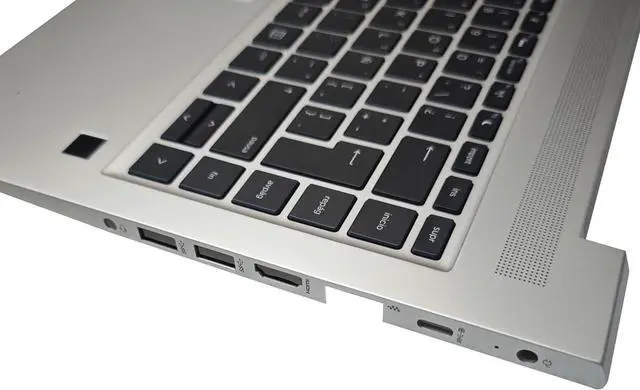 Alt view image 2 of 4 - Laptop Latin Keyboard Compatible for HP ProBook 440 G6 445 G6 440 G7 445 G7 Backlit Silver Palmrest Upper Cover Case L38138-161 L44589-001 L74246-071 L38138-001 4BX8JTATP20