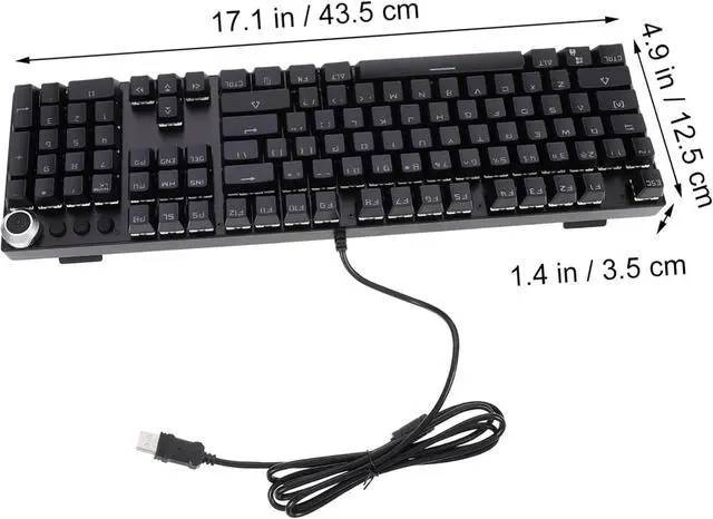 Alt view image 2 of 7 - MERRYHAPY RGB Backlit Mechanical Keyboard Ergonomic Keys with Lighting Modes Durable Keycaps