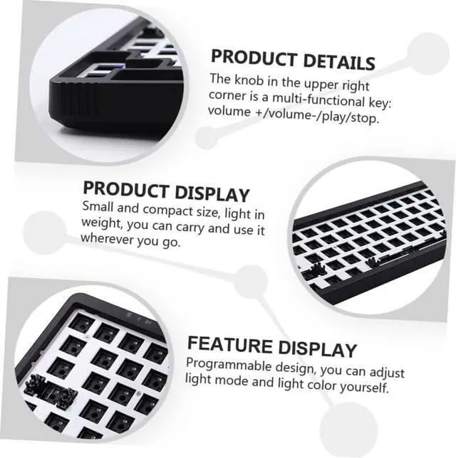 Alt view image 3 of 7 - IWOWHERO 1Set Wired Mechanical Keyboard Kit Hot Swappable PCB Mounting Plate Case DIY Gaming