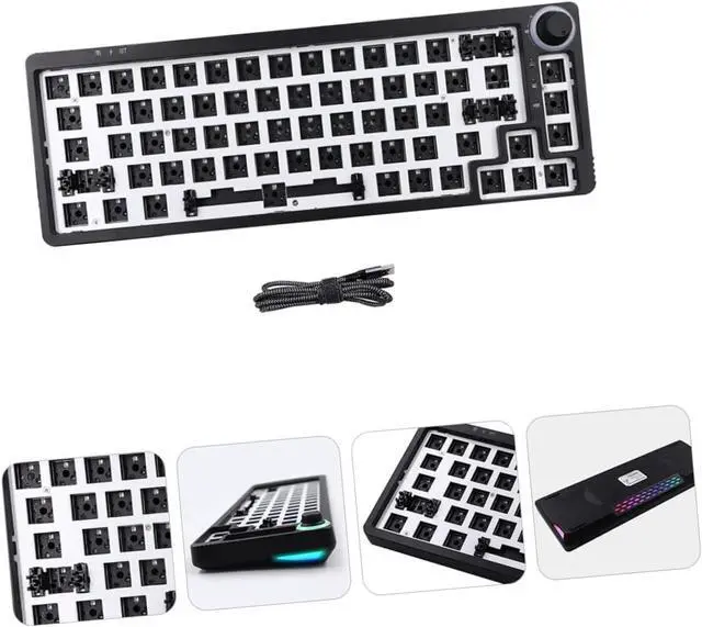 Alt view image 6 of 7 - IWOWHERO 1Set Wired Mechanical Keyboard Kit Hot Swappable PCB Mounting Plate Case DIY Gaming