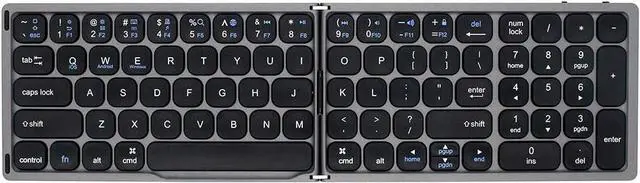Main image of Foldable BT Wireless Keyboard Portable Keyboard Pocket-Size Keyboard Support Android Windows iOS Phone and Tablet Grey