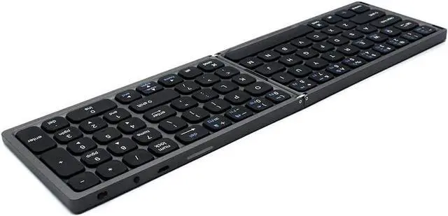 Alt view image 3 of 7 - Foldable BT Wireless Keyboard Portable Keyboard Pocket-Size Keyboard Support Android Windows iOS Phone and Tablet Grey