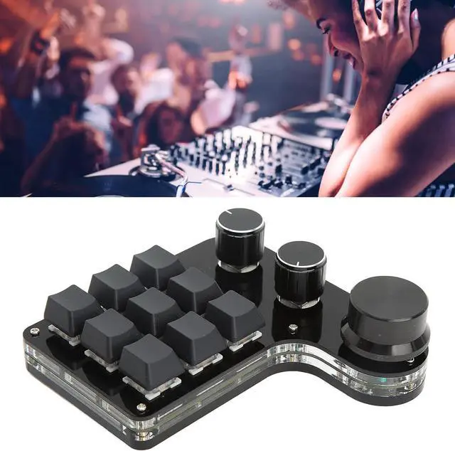 Alt view image 4 of 7 - 9 Keys, 3 Knob RGB Backlit Blue Switch Keypad, Programmable Mini Gaming Keyboard with Delay Function for Office, Games, Music