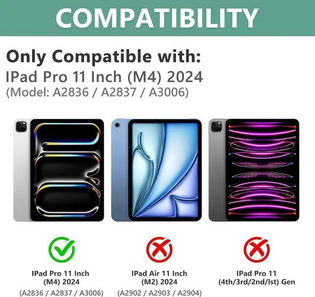 Alt view image 2 of 7 - EHLCYS Keyboard Case for iPad Pro 11-inch (M4, 2024), iPad Pro 11-inch (5th Generation), Detachable 7-Color Backlit Touchpad Keyboard, Ultra-Thin Case with Pen Holder and Mouse,Blue