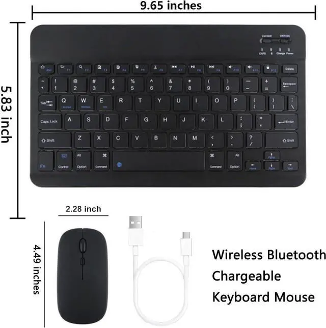 Alt view image 7 of 7 - EHLCYS Keyboard Case for iPad mini (A17 Pro) 7th Generation 2024 / iPad mini 6th Gen 8.3 Inch, Detachable Bluetooth Keyboard, Ultra-Thin Folio Case with Pen Holder and Mouse,Black