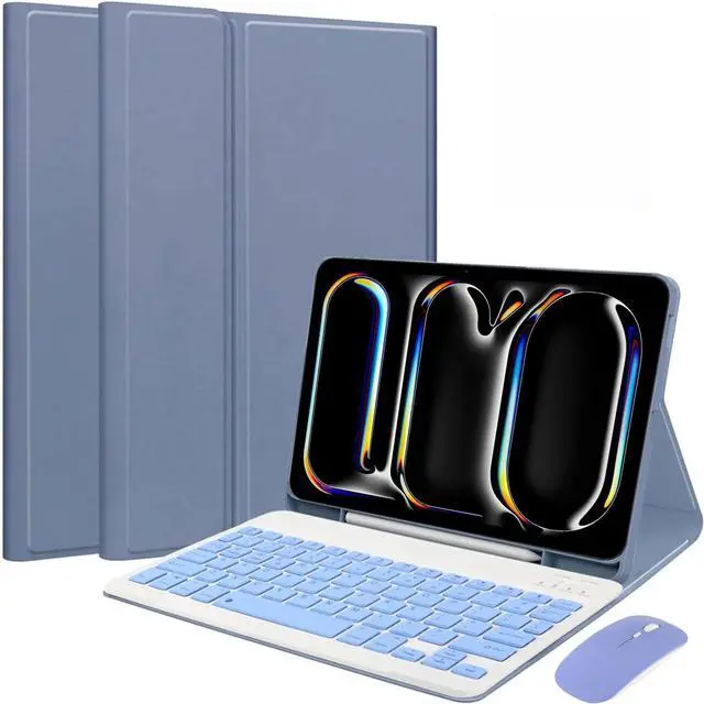 Main image of EHLCYS Keyboard Case for iPad Pro 11-inch (M4) 2024, iPad Pro 11-inch (5th Generation) Detachable Magnetic Bluetooth Keyboard Case with Pen Holder and Mouse, Ultra-Thin Folio Cover,Purple