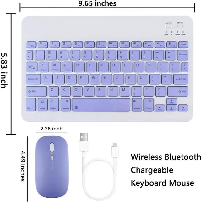 Alt view image 7 of 7 - EHLCYS Keyboard Case for iPad Pro 11-inch (M4) 2024, iPad Pro 11-inch (5th Generation) Detachable Magnetic Bluetooth Keyboard Case with Pen Holder and Mouse, Ultra-Thin Folio Cover,Purple