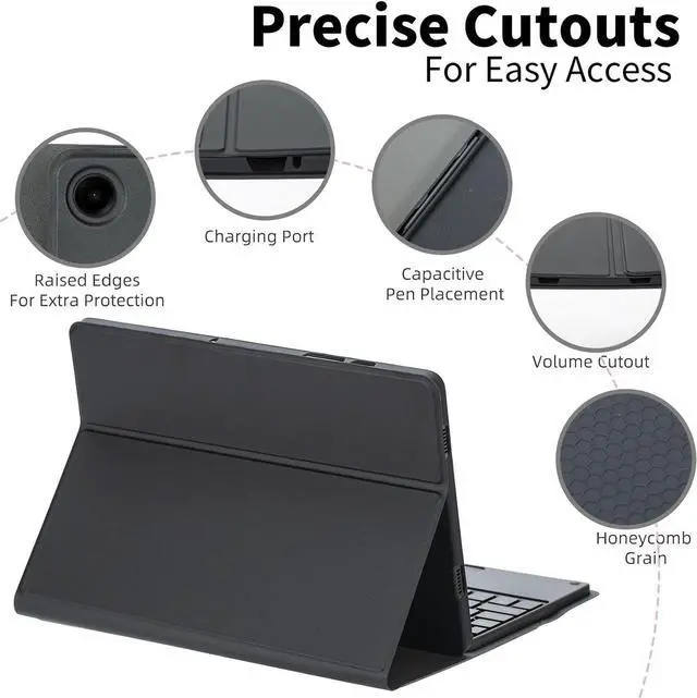 Alt view image 7 of 7 - EHLCYS Keyboard Case for iPad Air 13 inch (M3 2025/M2 2024), Smart Touchpad Detachable 7-Color Backlight Wireless Bluetooth Keyboard, Ultra-Thin Case with Pen Holder and Mouse,Green