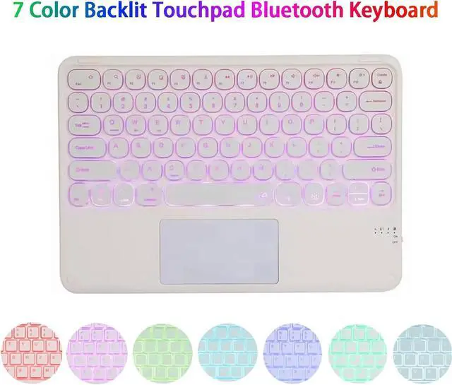 Alt view image 2 of 7 - EHLCYS Keyboard Case for iPad Pro 12.9-inch 6th/5th/4th/3th Generation (2022/2021/2020/2018) Smart Touchpad, Detachable 7-Color Backlit Bluetooth Keyboard with Pen Holder and Mouse,Purple