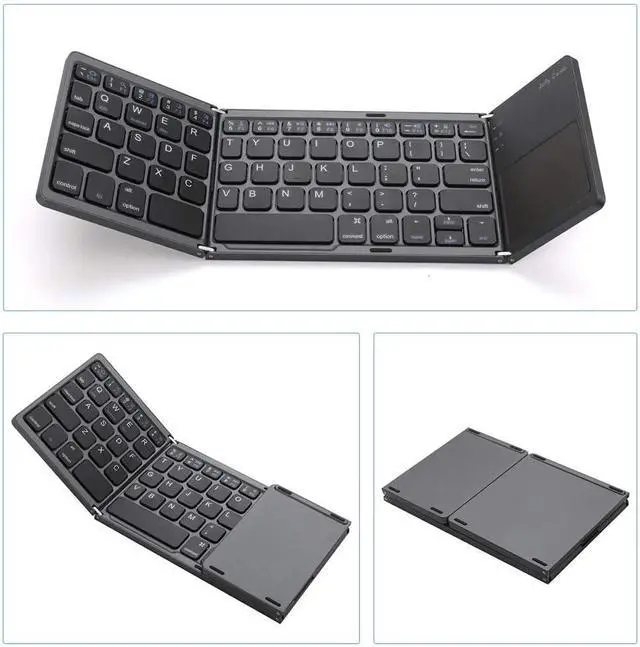 Alt view image 3 of 7 - Foldable BT Wireless Keyboard Pocket Size Portable Mini BT Wireless Keyboard with Touchpad for Android, Windows, PC, Tablet