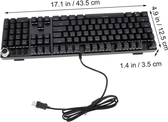 Alt view image 2 of 7 - DIYEAH Key Wired Mechanical Keyboard with RGB Backlight Ergonomic Design for Gaming and Office Use