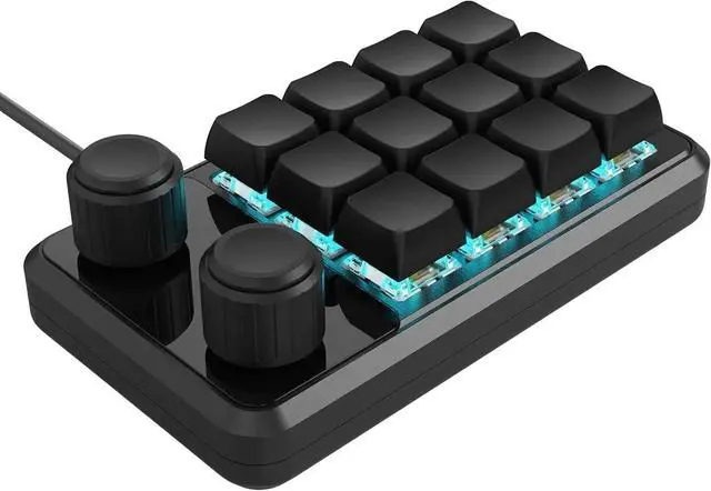 Alt view image 6 of 7 - Keyboards with 12 Programmable Key LED Two Control Knobs and Functionality for Gaming and Work