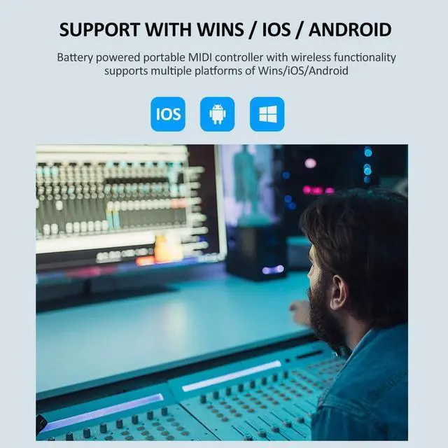 Alt view image 3 of 7 - SINRAOEE Portable 25-Key Rechargeable DI Control Keyboard for Studio with 25 Velocity Sensitive Keys 1 Knob