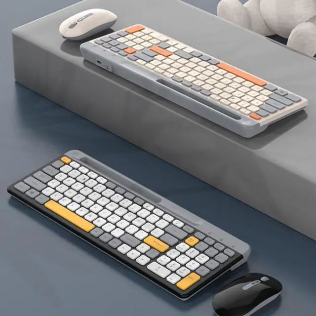 Alt view image 4 of 7 - Slimly Keyboard with Bluetooth-Compatible 5.0 2.4G Connection Quiet Typing for Window Multiple Systems