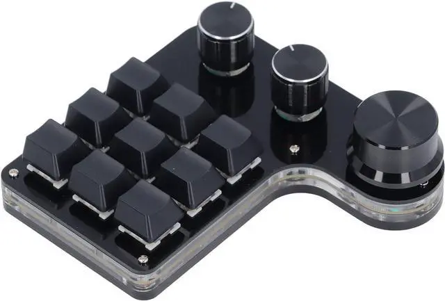 Alt view image 6 of 7 - USB Mini Macro Mechanical Gaming Keyboard 9 Keys 3 Knobs RGB LED Programmable Knob Function Custom Range Macro Pad RGB Keypad for Games