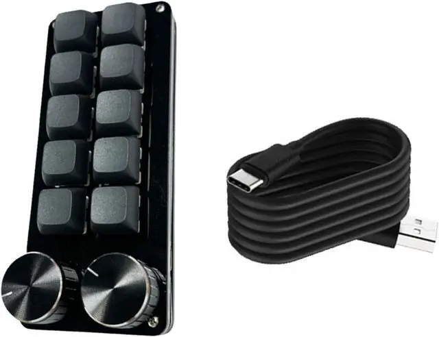 Alt view image 6 of 7 - Customizable Macro Keypad with Single Knob 9Key/10Key/12Key/15Key Mechanical Gaming Keyboards Programmable Keypad