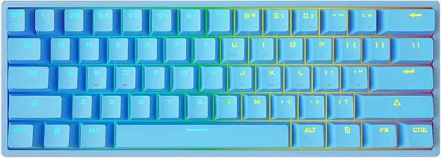 Main image of Wired Mechanical Gaming Keyboard RGB Backlight No Ghosting 61 Keys Illuminated USB Wired Keyboard Blue Shirts for Women (Blue, One Size)